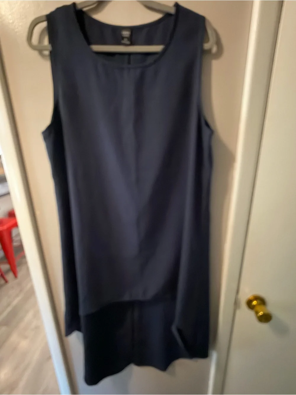 Emory Rose Navy Sleeveless High-Low Shift Dress